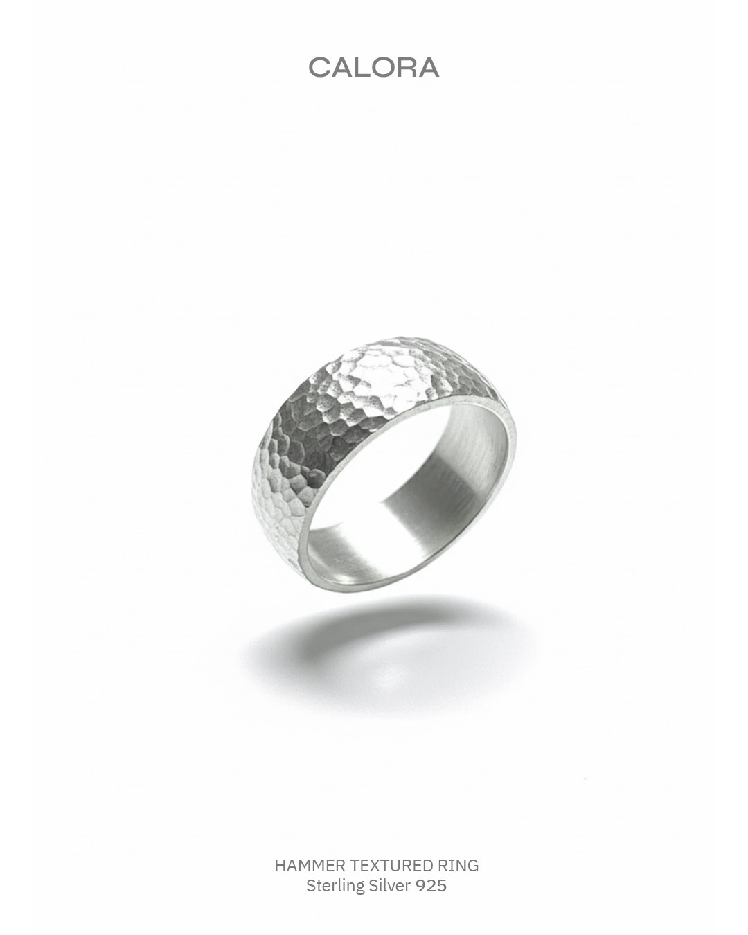 Hammered Texture Designer Silver Ring