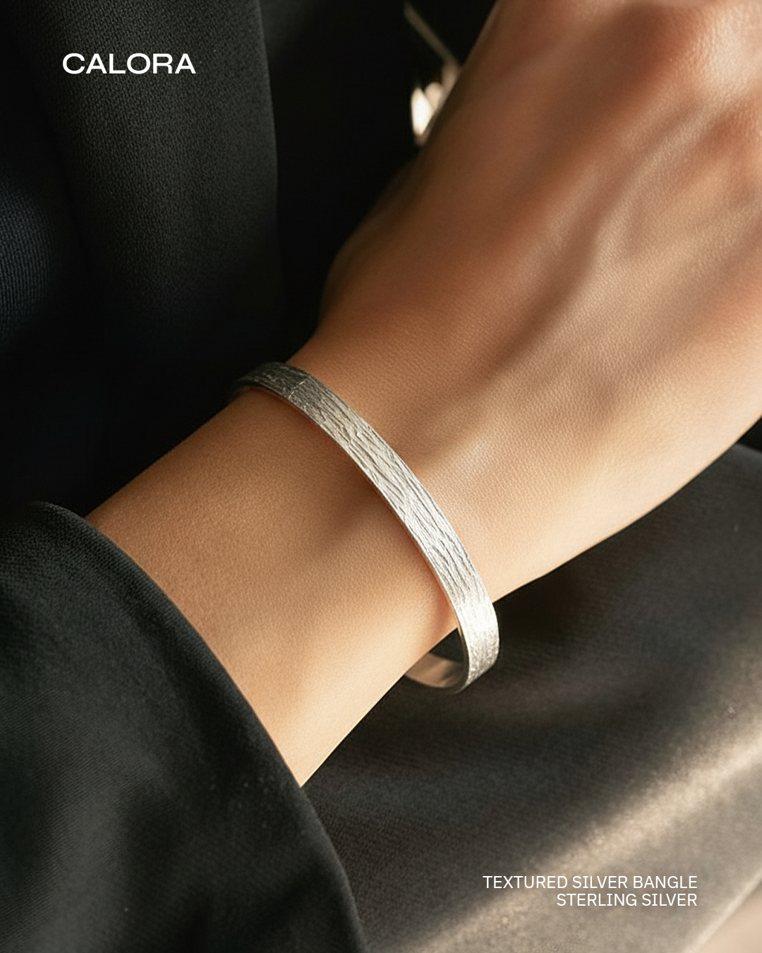 Designer Bracelet with Bark Textured Surface