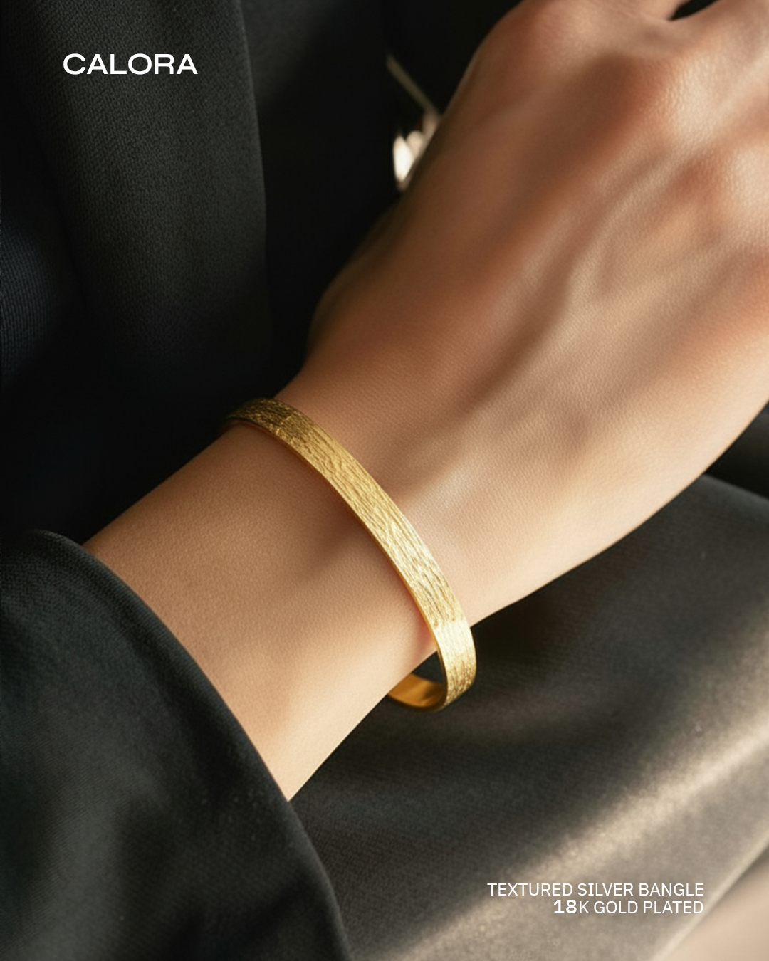 Designer Bracelet with Bark Textured Surface